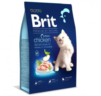 Сухой корм для котят Brit Premium by Nature Cat Kitten, курица 8кг 171866