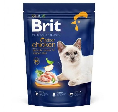  Сухой корм для кошек Brit Premium Cat by Nature Индор с курицей 1,5 кг 171861