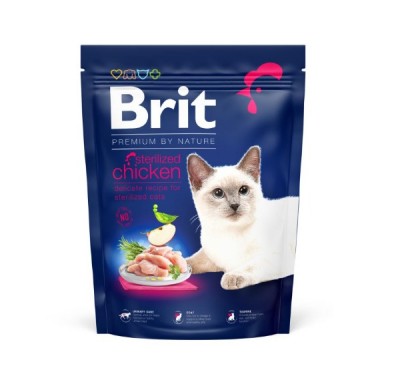 Сухий корм для стерилізованих кішок Brit Premium Cat by Nature Sterilised з куркою, 300 г 171846