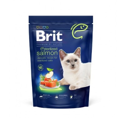 Сухий корм для стерилізованих кішок Brit Premium Cat by Nature Sterilised з лососем 800 г 171856