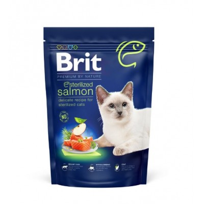 Сухий корм для стерилізованих кішок Brit Premium Cat by Nature Sterilised з лососем 800 г 171856