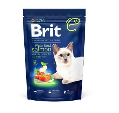 Сухий корм для стерилізованих кішок Brit Premium Cat by Nature Sterilised з лососем 1,5 кг 171864