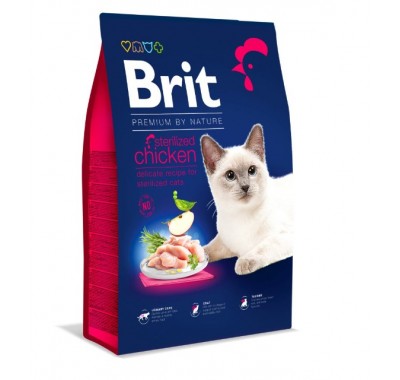 Сухой корм для стерилизованных кошек Brit Premium Cat by Nature Sterilised с курицей 8 кг 171870
