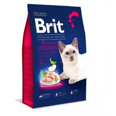 Сухий корм для стерилізованих кішок Brit Premium Cat by Nature Sterilised з куркою 8 кг 171870