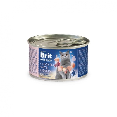 Вологий корм Brit Premium by Nature Chicken with Hearts 200 г (паштет з куркою та серцем) 100615