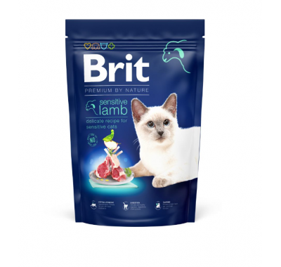 Сухой корм для кошек с чувствительным пищеварением Brit Premium Cat by Nature Sensitive с ягненком 1,5 кг 171865