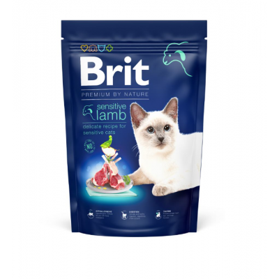 Сухий корм для котів із чутливим травленням Brit Premium Cat by Nature Sensitive з ягням 1,5 кг 171865