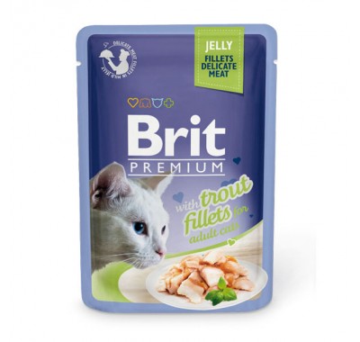 Вологий корм Brit Premium Шматочки з філе форелі в желе 85 г 111243