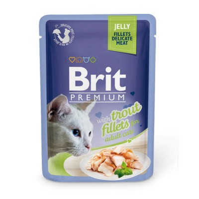 Вологий корм Brit Premium Шматочки з філе форелі в желе 85 г 111243