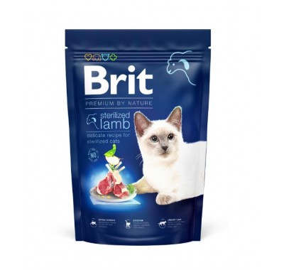 Сухий корм для стерилізованих кішок Brit Premium Cat by Nature Sterilised з ягням 1,5 кг 171863