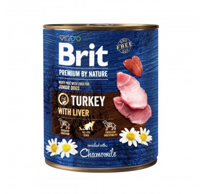 Вологий корм Brit Premium by Nature для собак, індичата з печінкою 800 г 100410