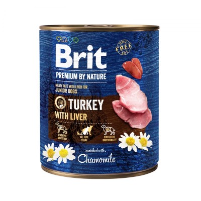 Вологий корм Brit Premium by Nature для собак, індичата з печінкою 800 г 100410