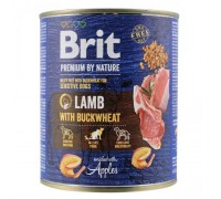 Влажный корм Brit Premium by Nature для собак, ягненок с гречкой 800 г 100416