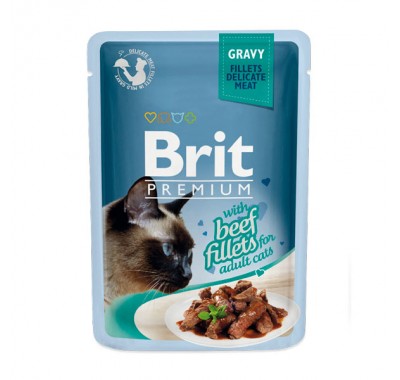 Вологий корм Brit Premium Шматочки з філе яловичини у соусі 85 г 111253