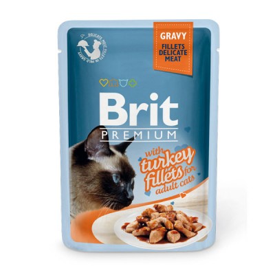 Вологий корм Brit Premium Шматочки з філе індички у соусі 85 г 111251