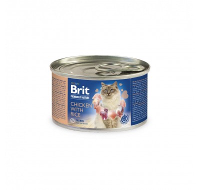Вологий корм Brit Premium by Nature Chicken with Rice 200 г (паштет з куркою та рисом) 100618