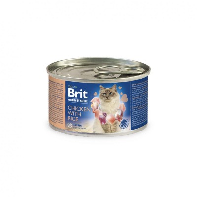 Вологий корм Brit Premium by Nature Chicken with Rice 200 г (паштет з куркою та рисом) 100618