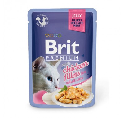 Влажный корм Brit Premium Кусочки куриного филе в желе 85 г 111240