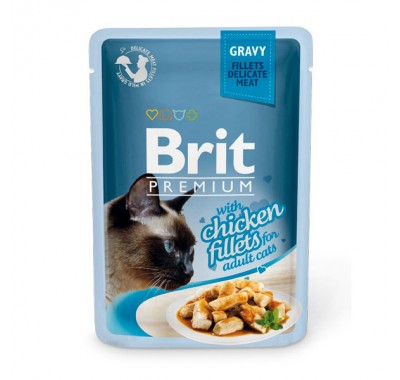 Вологий корм для кішок Brit Premium Шматочки з курячого філе в соусі 85 г 111250