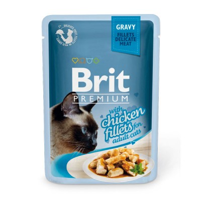 Вологий корм для кішок Brit Premium Шматочки з курячого філе в соусі 85 г 111250