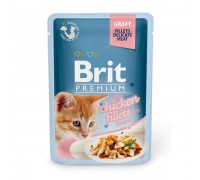 Вологий корм Brit Premium Шматочки з курячого філе в соусі для кошенят 85 г 111255