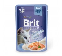 Вологий корм Brit Premium Шматочки з філе лосося в желе 85 г 111242