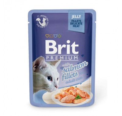 Влажный корм Brit Premium Кусочки из филе лосося в желе 85 г 111242
