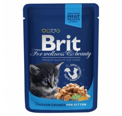 Влажный корм Brit Premium курица для котят 100 г 100274