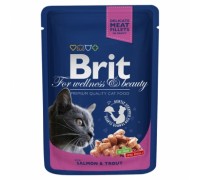 Вологий корм для кішок Brit Premium лосось та форель 100 г 100271