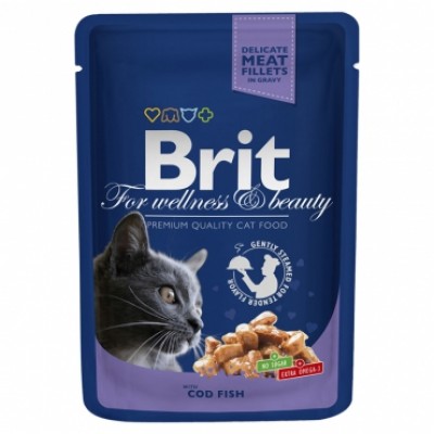 Вологий корм котів Brit Premium тріска 100 г 100272