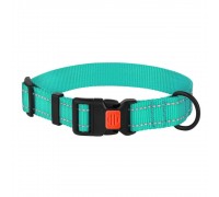 Ошейник для Собак BronzeDog Active Нейлоновый со Светоотражением и Пластиковой Пряжкой Бирюзовый
