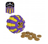 Игрушка для собак Bronzedog Jumble Двухслойный мяч 8 см фиолетово-желтый