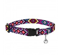 Нашийник для Котів BronzeDog Urban Tribal Нейлоновий з Пластиковою Пряжкою та Дзвіночком