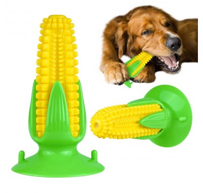 Іграшка для собак Bronzedog PetFun Кукурудза на Присоску з Піщалкою 16 х 9 см