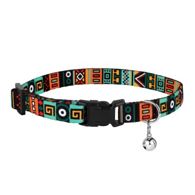 Нашийник для Котів BronzeDog Urban Tribal Нейлоновий з Пластиковою Пряжкою та Дзвіночком