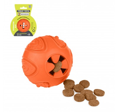 Игрушка для собак Bronzedog SMART мотивационная Мяч 7 х 9 см оранжевый