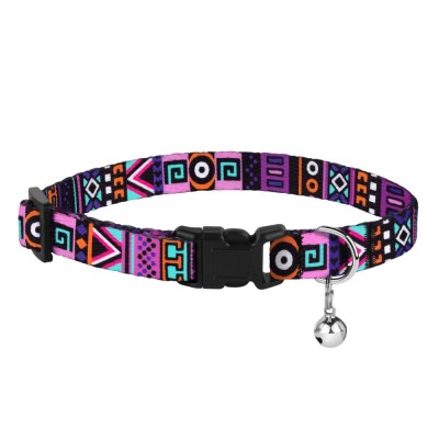 Нашийник для Котів BronzeDog Urban Tribal Нейлоновий з Пластиковою Пряжкою та Дзвіночком