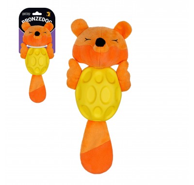 Іграшка для Собак BronzeDog Jumble М'яка Звукова Лисиця 27 см оранжева