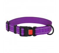Нашийник для Собак BronzeDog Active Нейлоновий зі Світловідбиттям та Пластиковою Пряжкою Фіолетовий