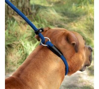 Повідець для Собак Bronzedog Active з Альпіністського Шнура Тренувальний Чорно-Блакитний