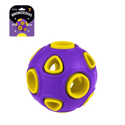 Игрушка для собак Bronzedog Jumble Airball 5 см фиолетово-желтый