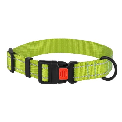 Нашийник для Собак BronzeDog Active Нейлоновий зі Світловідбиттям та Пластиковою Пряжкою Салатовий