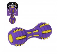 Игрушка для собак Bronzedog Jumble Звуковая гантель 17,5 см фиолетово-желтая