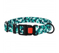 Нашийник для Собак BronzeDog Urban Camo Нейлоновий з Пластиковою Пряжкою Бірюзовий