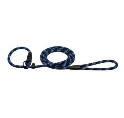Поводок Удавка для Собак Bronzedog Active из Альпинистского Шнура Светоотражающий Черно-Голубой