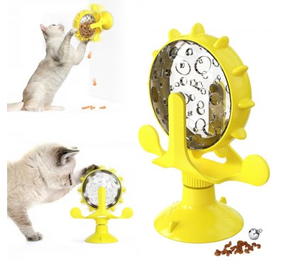 Іграшка для котів Bronzedog PetFun Годівниця на присосці жовта