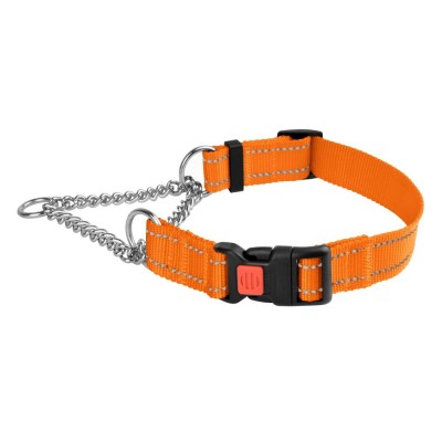 Нашийник для Собак Мартінґейл BronzeDog Active Нейлоновий з Пластиковою Пряжкою та Світловідбиттям Помаранчевий