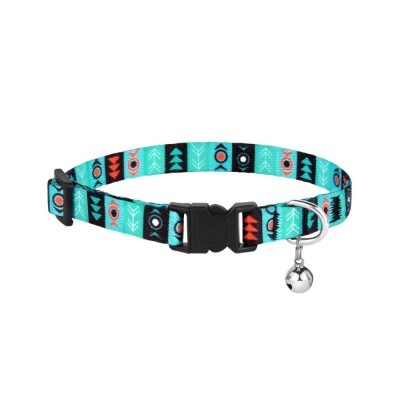 Нашийник для Котів BronzeDog Urban Tribal Нейлоновий з Пластиковою Пряжкою та Дзвіночком