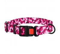 Нашийник для Собак BronzeDog Urban Camo Нейлоновий з Пластиковою Пряжкою Рожевий