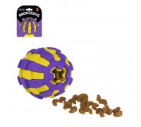 Игрушка для собак Bronzedog Jumble Двухслойный мяч 6,5 см фиолетово-желтый